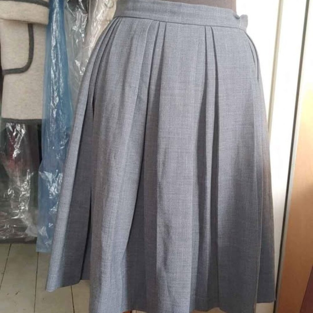 Orla Kiely Beautifull Full Skirt Wool Blend Grey Sz 6 Fully Lined
